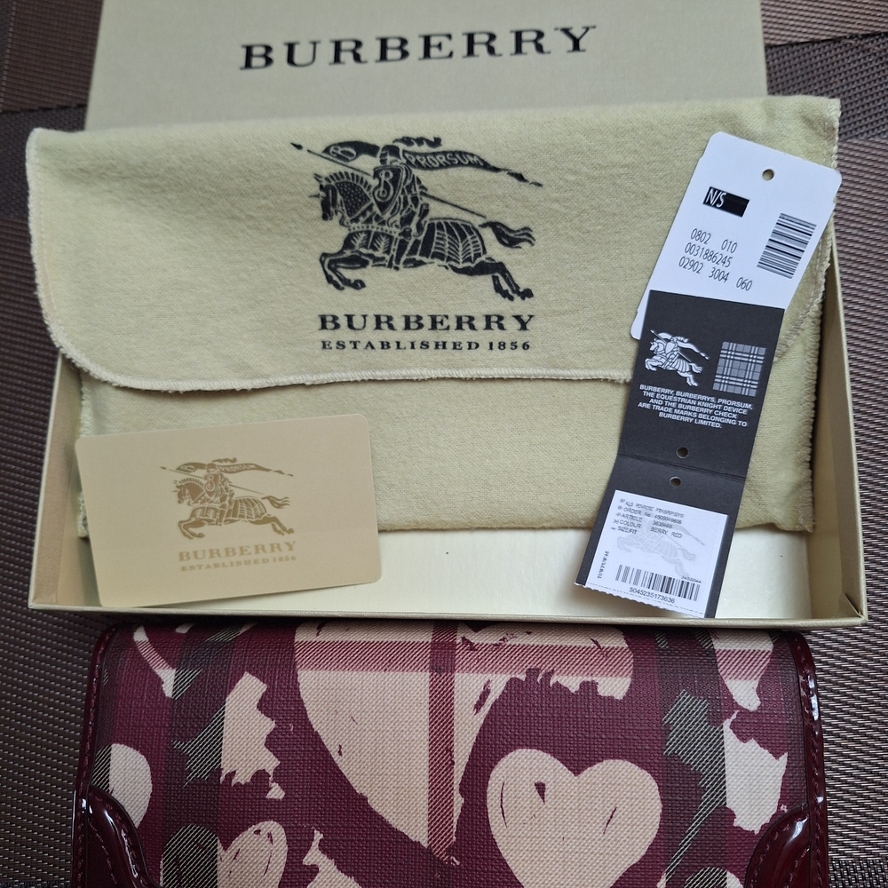 Burberry Maroon and Beige Crossbody Bag